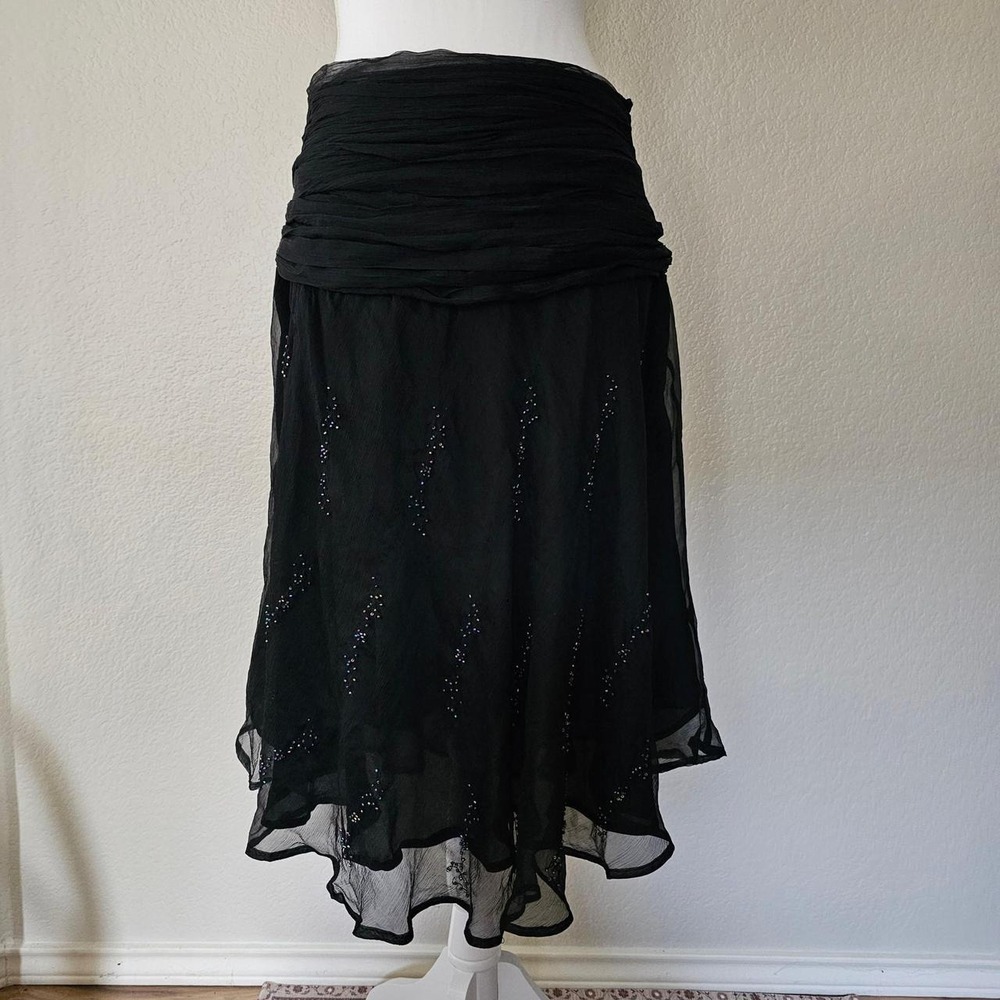 Vintage Fairy Grunge Silk Beaded Skirt